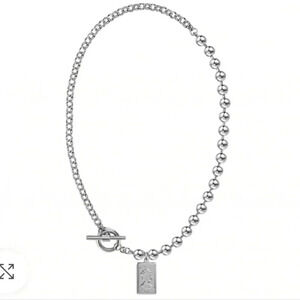 ABYB Isle Of Men 1990 Pendant Toggle Necklace Silver Tone